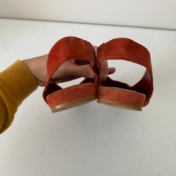 Everlane Slingback Pointed Flats Suede Womens 7.5 Red - Picture 6 of 8